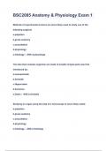 BSC2085 Anatomy & Physiology Exam 1 Questions & Answers 2023&lpar;A&plus;GRADED 100&percnt;VERIFIED&rpar;