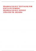 PHARMACOLOGY TEST BANK FOR FOCUS ON NURSING PHARMACOLOGY NEWEST UPDATED TB- 2023/2024 
