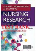 Test Bank Reading, Understanding, and Applying Nursing Research, 5th Edition, James A. Fain