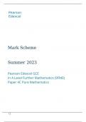 Pearson Edexcel GCE In A Level Further Mathematics (9FM0) Paper 4C Pure Mathematics marking scheme June 2023