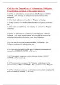 Civil Service Exam General Information: Philippine Constitution questions with correct answers