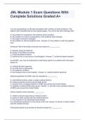 JBL Module 1 Exam Questions With Complete Solutions Graded A+