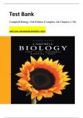 Complete Test Bank Campbell Biology 11 edition Questions & Answers with rationales (Chapter 1-56)