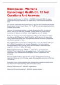 Menopause - Womens Gynecologic Health Ch. 12 Test Questions And Answers