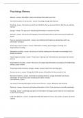 Psychology Memory