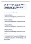 EMT MIDTERM EXAM PREP (EMT--Basic Review for NREMT Practice Examinations) QUIZ BANK WITH CORRECT ANSWERS.