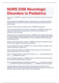 NURS 2356 Neurologic Disorders in Pediatrics