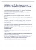 WGU Intro to IT - Pre-Assessment Questions And Answers 100&percnt; Correct&excl;