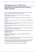 Introduction to IT - C182 - Pre-Assessment Questions And Answers 100&percnt; Correct&excl;