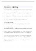 insurance adjusting&vert; 190 Questions with 100&percnt; Correct Answers &vert; Updated & Verified
