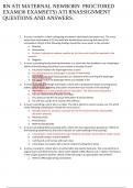 Test Bank for RN ATI MATERNAL NEWBORN PROCTORED  EXAM&lpar;36 EXAMSETS&rpar; ATI RNASSIGNMENT  QUESTIONS AND ANSWERS