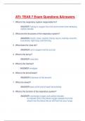 ATI- TEAS 7 Exam Questions & Answers