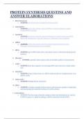 PROTEIN SYNTHESIS QUESTIONS AND ANSWER ELABORATIONS&period;