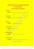 Introduction to Anatomy and Physiology questions and real answers