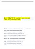   Exam 2 CLT 3040 questions and answers 100% guaranteed success.