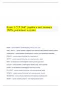  Exam 3 CLT 3040 questions and answers 100% guaranteed success.