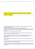 Procore Final Exam questions and answers 100% verified.