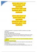 2019 HESI EXIT V1 QUESTIONS AND ANSWERS UPDATED AND TOP RANKED&comma;BEST FOR NURSING