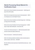 Sterile Processing Study Material for Certification Exam Questions & Answers 2023&lpar;A&plus;GRADED 100&percnt;VERIFIED&rpar;