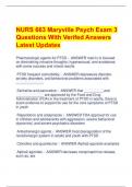 NURS 663 Maryville Psych Exam 3 Questions With Verifed Answers  Latest Updates