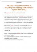 FAC1601 - Financial Accounting & Reporting Test Challenge with Solutions Update 2023-2024.