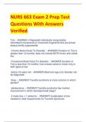 NURS 663 Exam 2 Prep Test  Questions With Answers  Verified
