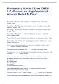 Biochemistry Module 3 Exam &lpar;CHEM 210 - Portage Learning&rpar; Questions & Answers Graded To Pass&excl;&excl;