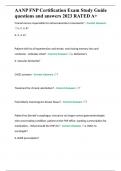AANP FNP Certification Exam Study Guide questions and answers 2023 RATED A&plus;