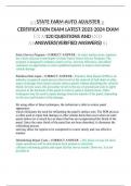 STATE FARM AUTO ADJUSTER  CERTIFICATION EXAM LATEST 2023-2024  EXAM 120 QUESTIONS AND ANSWERS&lpar;VERIFIED ANSWERS&rpar;