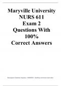 Maryville NURS 611 Exam 2 Questions With 100% Correct Answers (2023/2024)