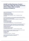 GAQM Certified Business Analyst - Foundation CBAF-001 Exam Questions V8&period;02 &vert; Killtest With Complete Solutions Graded A&plus;