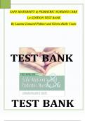 TEST BANK For Safe Maternity and Pediatric Nursing Care&comma; 1st Edition&comma; Luanne LinnardPalmer&comma; Gloria Haile Coats All Chapters 1 - 40&comma; Complete Newest Version