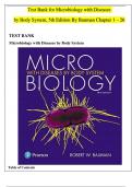 TEST BANK For Microbiology with Diseases by Body System, 5th Edition By Bauman  All Chapters 1 - 26, Complete Newest Version