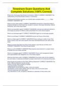 Timeshare Exam Questions And Complete Solutions &lpar;100&percnt; Correct&rpar;