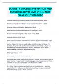 DOMESTIC VIOLENCE PREVENTION AND REPORTING (CPPD-GMT-DV-1.1) NEW EXAM SOLUTION GUIDE