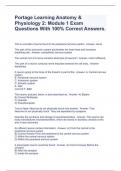 Portage Learning Anatomy & Physiology 2 Module 1 Exam Questions With 100&percnt; Correct Answers&period;&period;
