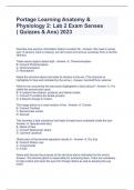 Portage Learning Anatomy & Physiology 2 Lab 2 Exam Senses &lpar; Quizzes & Ans&rpar; 2023&period;