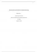 NUR 514 Topic 8 Assignment; Benchmark - Electronic Health Record Implementation Paper