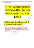 ATI PN Comprehensive Exit Exam NGN Format BRAND NEW 2023/24 EXAM