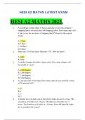 HESI A2 MATHS 2 LATEST VERSIONS 2023-2024 REAL EXAM 300+ QUESTIONS AND ANSWERS