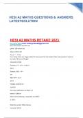 HESI A2 MATHS  LATEST VERSIONS 2023-2024 REAL EXAM 300+ QUESTIONS AND ANSWERS