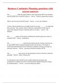 Business Continuity Planning questions with correct answers