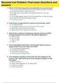  Neonatal and Pediatric Final Exam Questions with 100% Correct Answers 