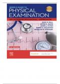 SEIDEL’S GUIDE TO PHYSICAL EXAMINATION, 10TH EDITION BY  JANE W. BALL ET AL (ISBN: 9780323761833) COMPLETE TEST BANK  ALL CHAPTERS (CHAPTER 1-26) LATEST EDITION(AGRADE)