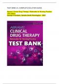 Abrams Clinical Drug Therapy Rationales for Nursing Practice 12th Edition Frandsen Test Bank  | Complete Test bank| ALL CHAPTERS.