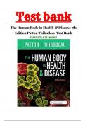 The Human Body in Health and Disease 7th Edition by Patton TEST BANK ISBN:978-0323402101, All Chapters 1 - 25 Complete Guide A+