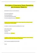 Principles of Insurance Exam Questions and Answers Rated A&plus;