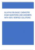 NLN PAX RN BASIC CHEMISTRY  EXAM QUESTIONS AND ANSWERS  WITH 100&percnt; VERIFIED SOLUTIONS