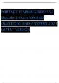 PORTAGE LEARNING BIOD 152  Module 7 Exam VERIFIED  QUESTIONS AND ANSWERS 2023  LATEST VERSIO