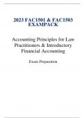 2023 FAC1501 & FAC1503 EXAMPACK Accounting Principles for Law Practitioners & Introductory Financial Accounting Exam Preparation Contents MAY-JUNE 2010 